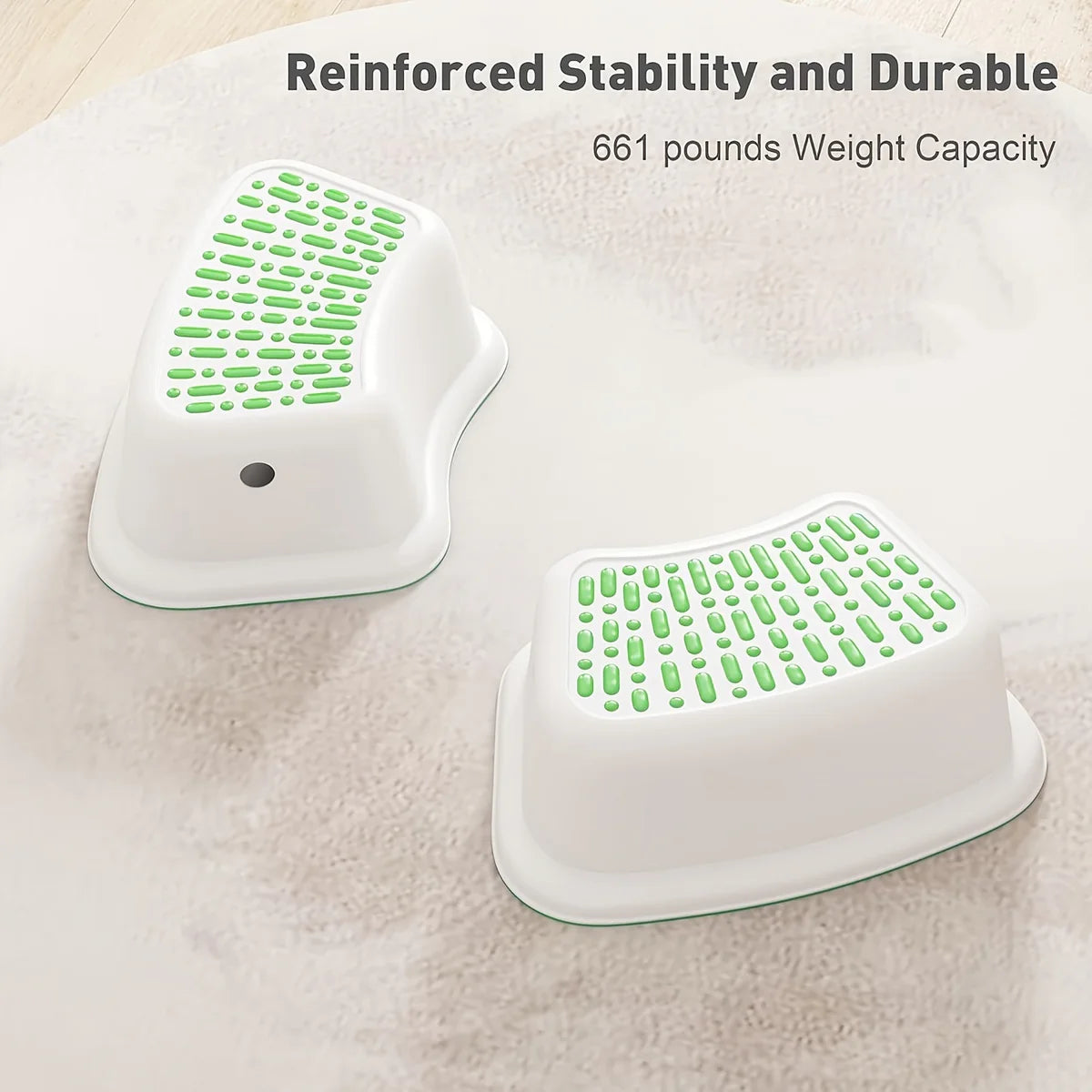 2 Pack Non-Slip Step Stools for Kids, Toddlers Stool Toilet Potty Training, Green