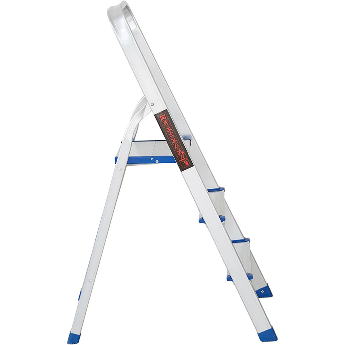 3 Step Non-Slip Aluminum Ladder Folding Platform Stool, 220 lbs Load Capacity