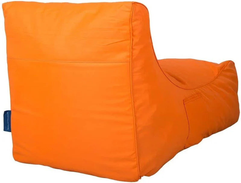 Nylon Foam Lazy Lounger Self Expanding Sponge Floor Chair Sleeper Sofa w/ Dirt-Proof Oxford Fabric & Side Pocket, Orange