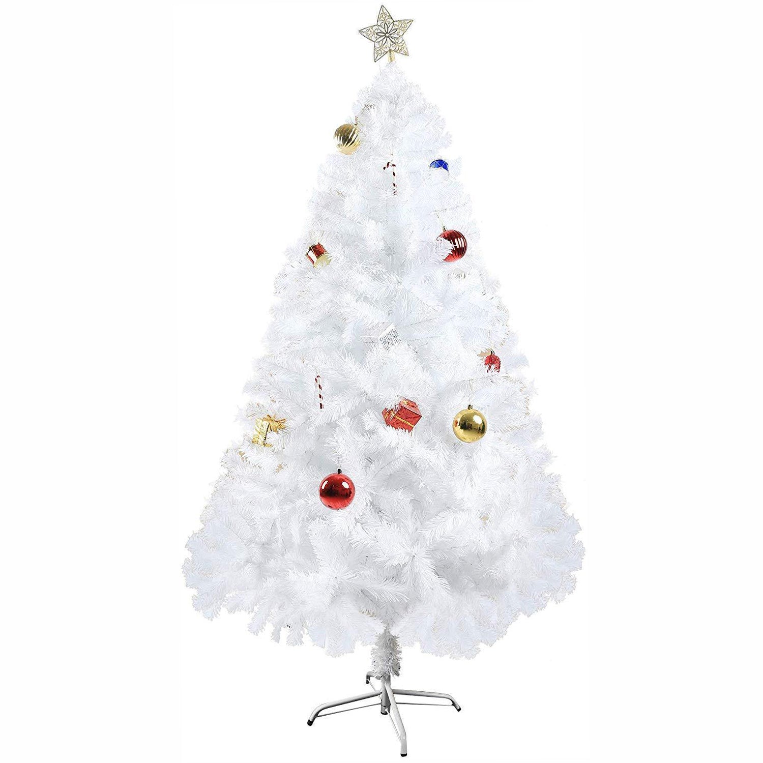 6' Premium Spruce Artificial Christmas Tree w/Metal Stand, White