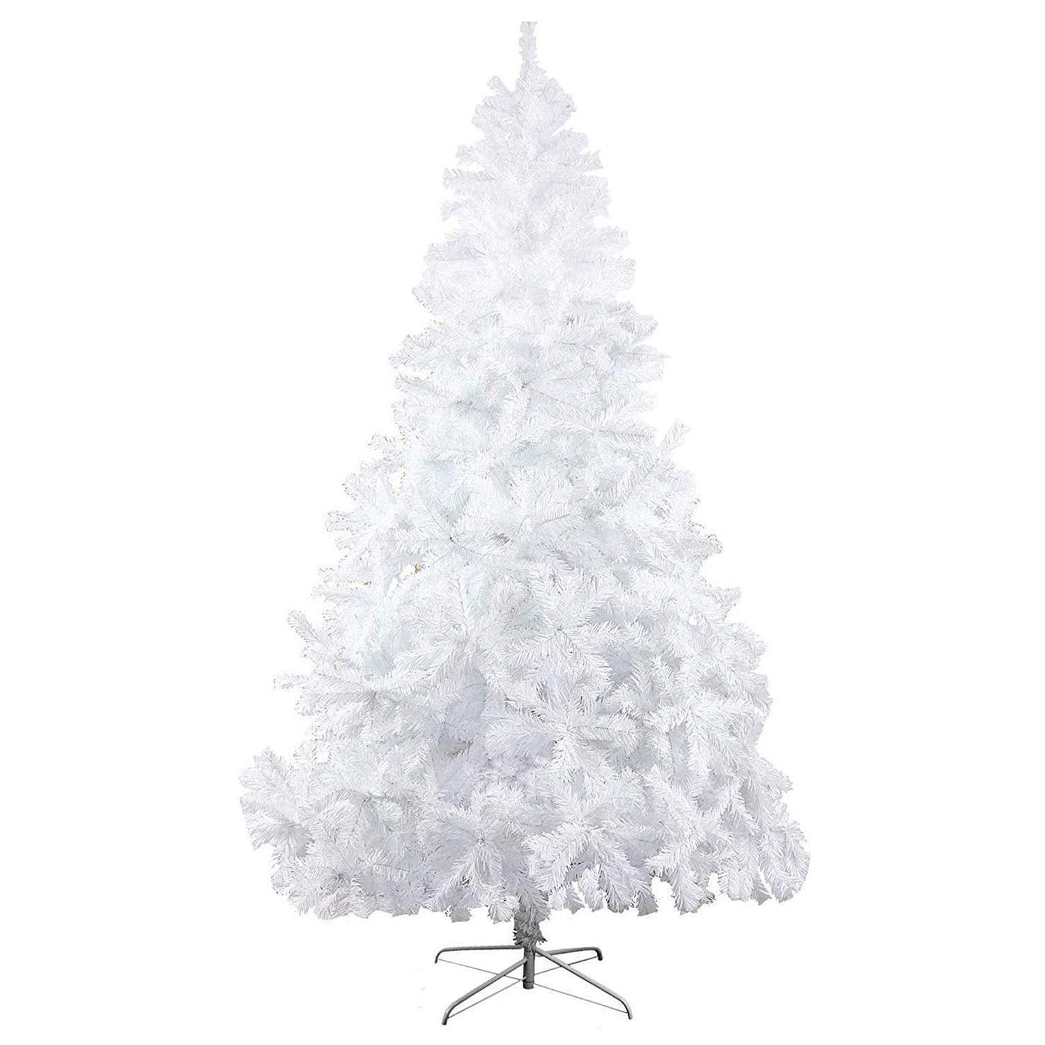 8' High Christmas Tree 1500 Tips Decorate Pine Tree W/ Metal Legs, White