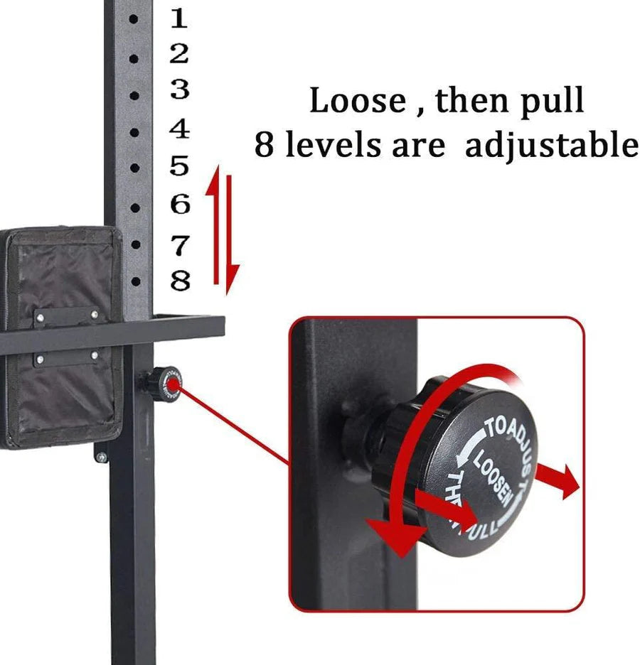 Power Tower Dip Station Pull Up Bar Workout Equipment, Adjustable Height 62.2" to 84.5", Holds Up to 660LBS