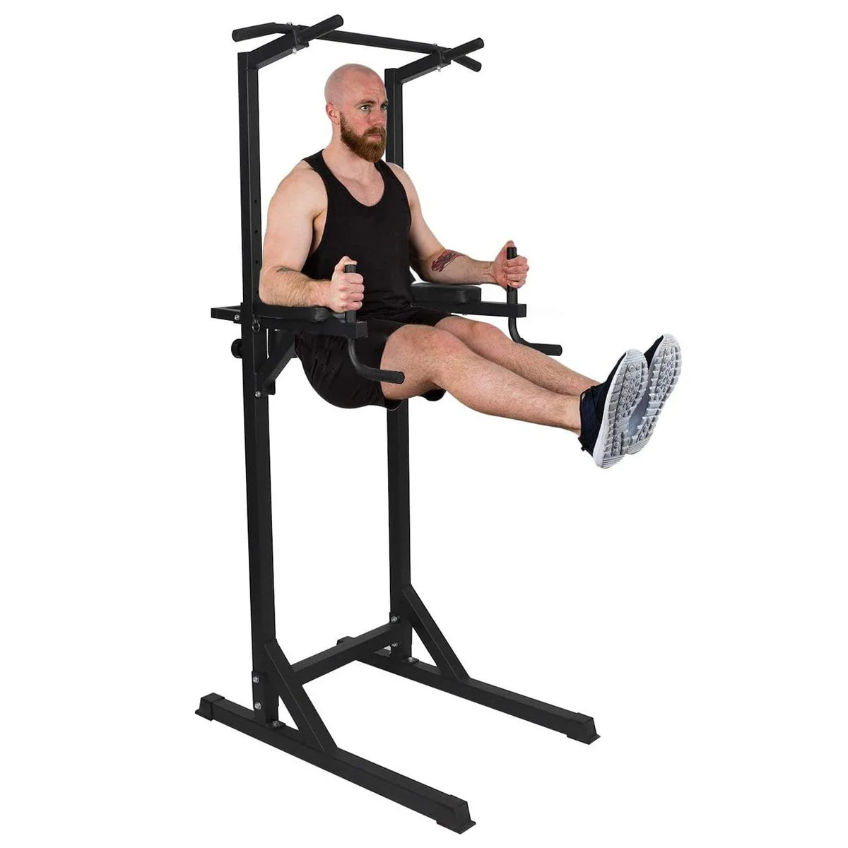 Power Tower Dip Station Pull Up Bar Workout Equipment, Adjustable Height 62.2" to 84.5", Holds Up to 660LBS