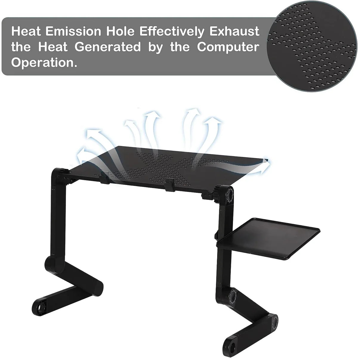 Foldable Adjustable Portable Laptop Table Stand Ergonomic Desk with Mouse Pad