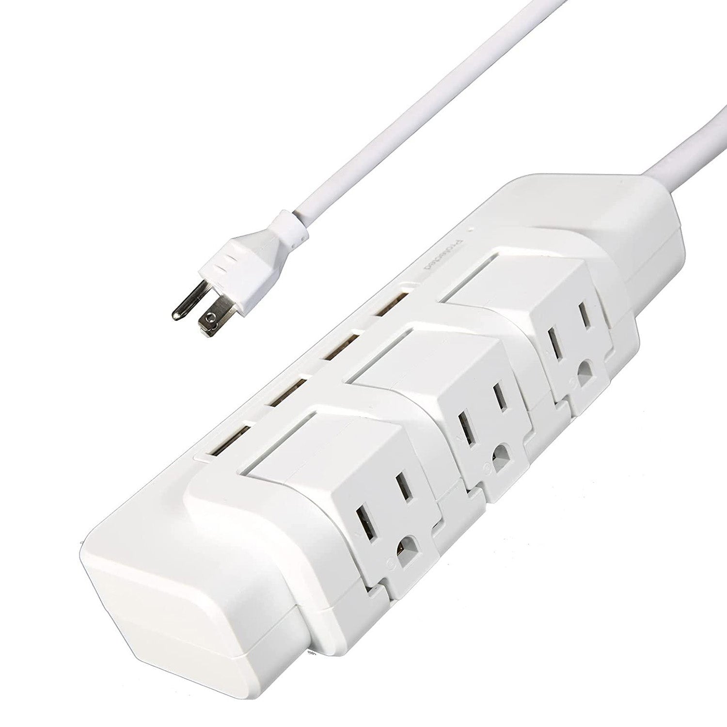 Rotating Power Strip Surge Protector 1020 Joules 3 Outlet Extender with 4 USB Ports and 6ft Heavy Duty Extension Cord