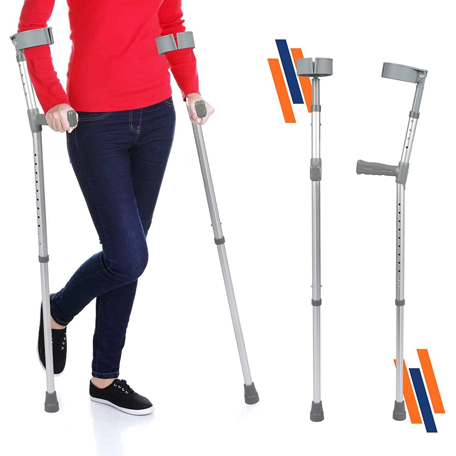 1 Pair of Aluminum Alloy Crutches