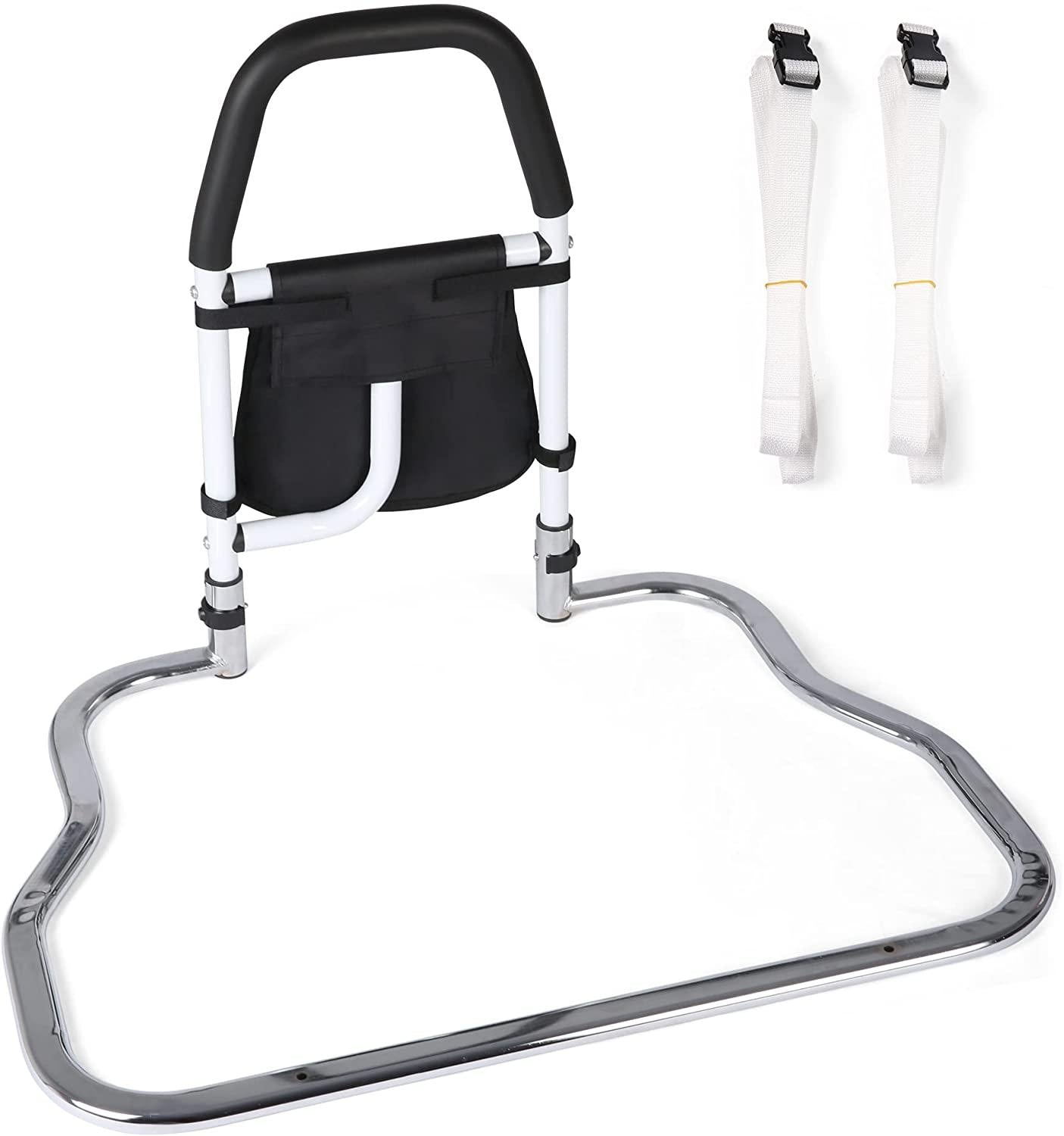 Bed Rails for Senior with Organizer Pouch, Bed Assist Rail with Anchor Strap, Medical Bed Safety Handle