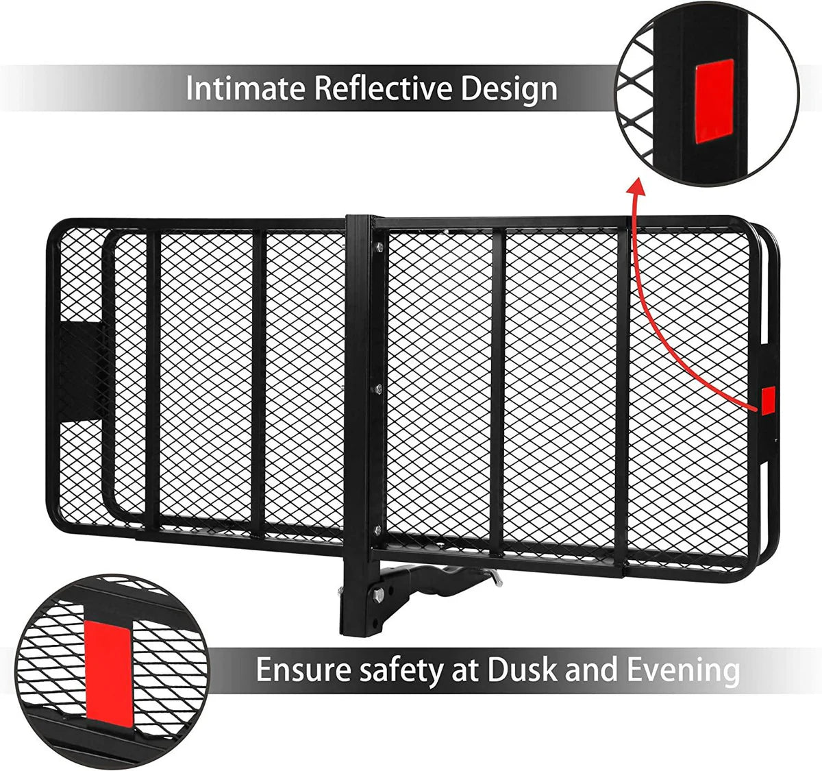 60" x 24" x 14" Heavy Duty Hitch Mount Cargo Carrier, Cargo Rack Rear Luggage Basket Fits 2" Receiver