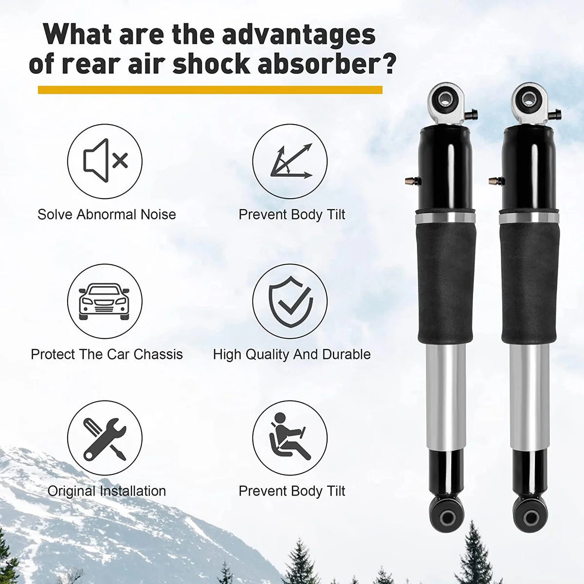 Rear Air Shock Absorber Set of 2, Car Suspension Shock Absorbers