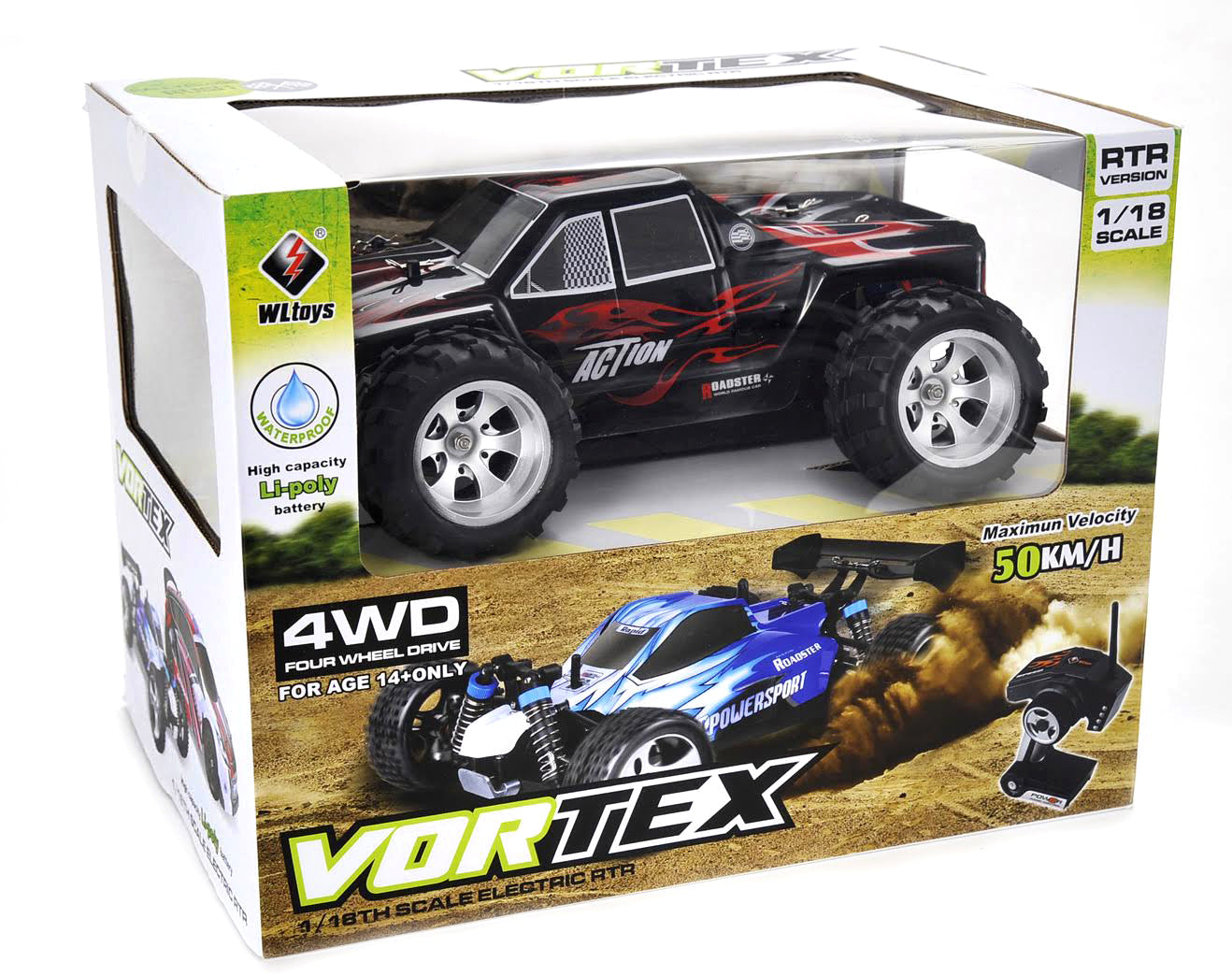 1:18 RC 2.4Gh 4WD Remote Control Off-Road Truck (Black)