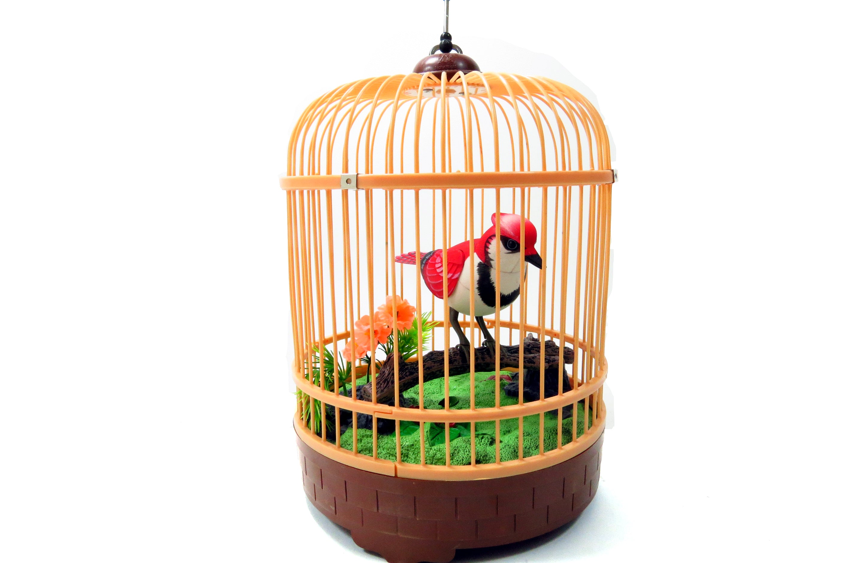 Singing & Chirping Bird In Cage - Realistic Sounds & Movements Red