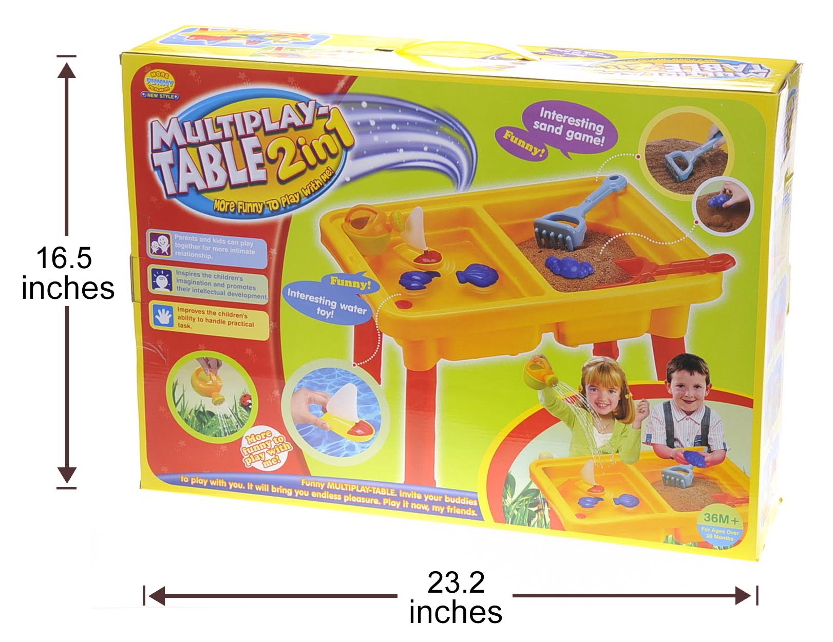 23"Sandbox Castle 2-In-1 Sand And Water Table Beach Play Set For Kids