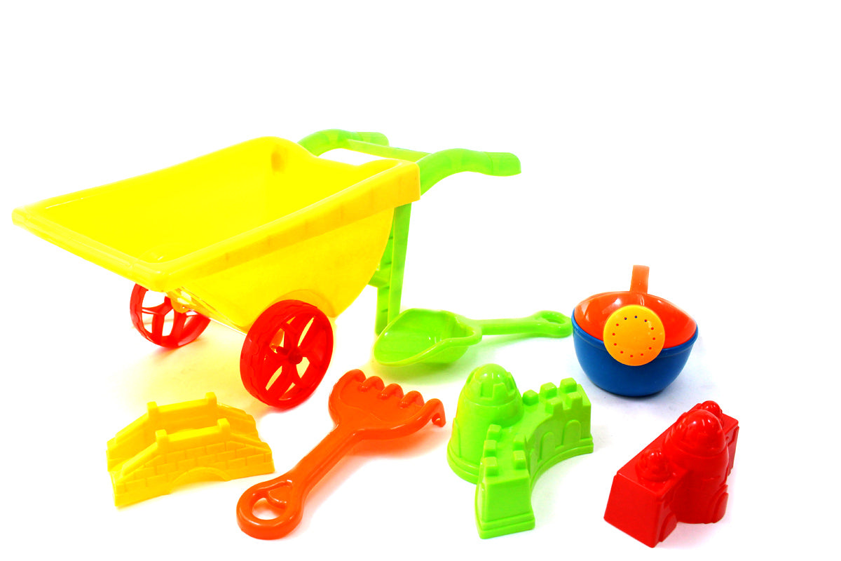 Beach Toy Playset With Wheelbarrow (Colors May Vary)