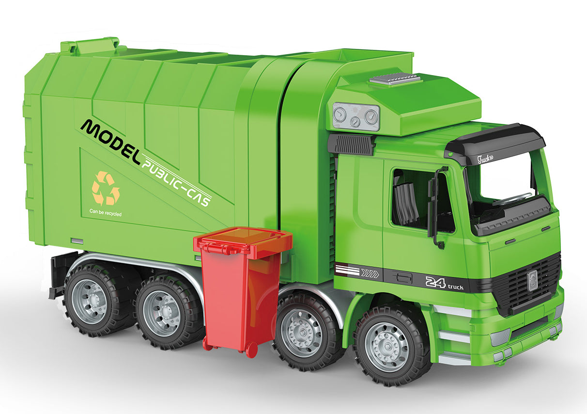 14" Friction Powered Recycling Garbage Truck