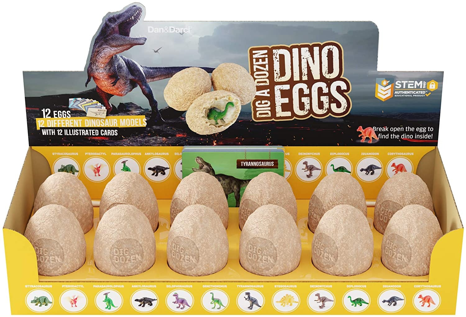 12 X Unique Surprise Dino Eggs, Archaeology Science STEM Crafts