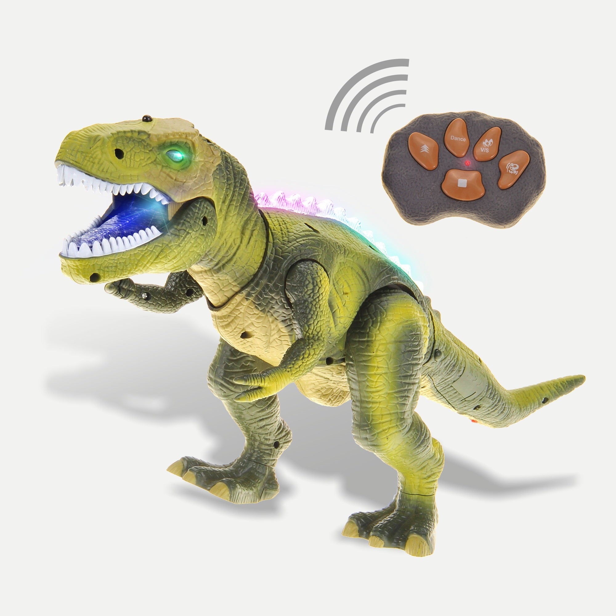 RC Dinosaur T-Rex Toys Light/Music/Mouth Movement Green