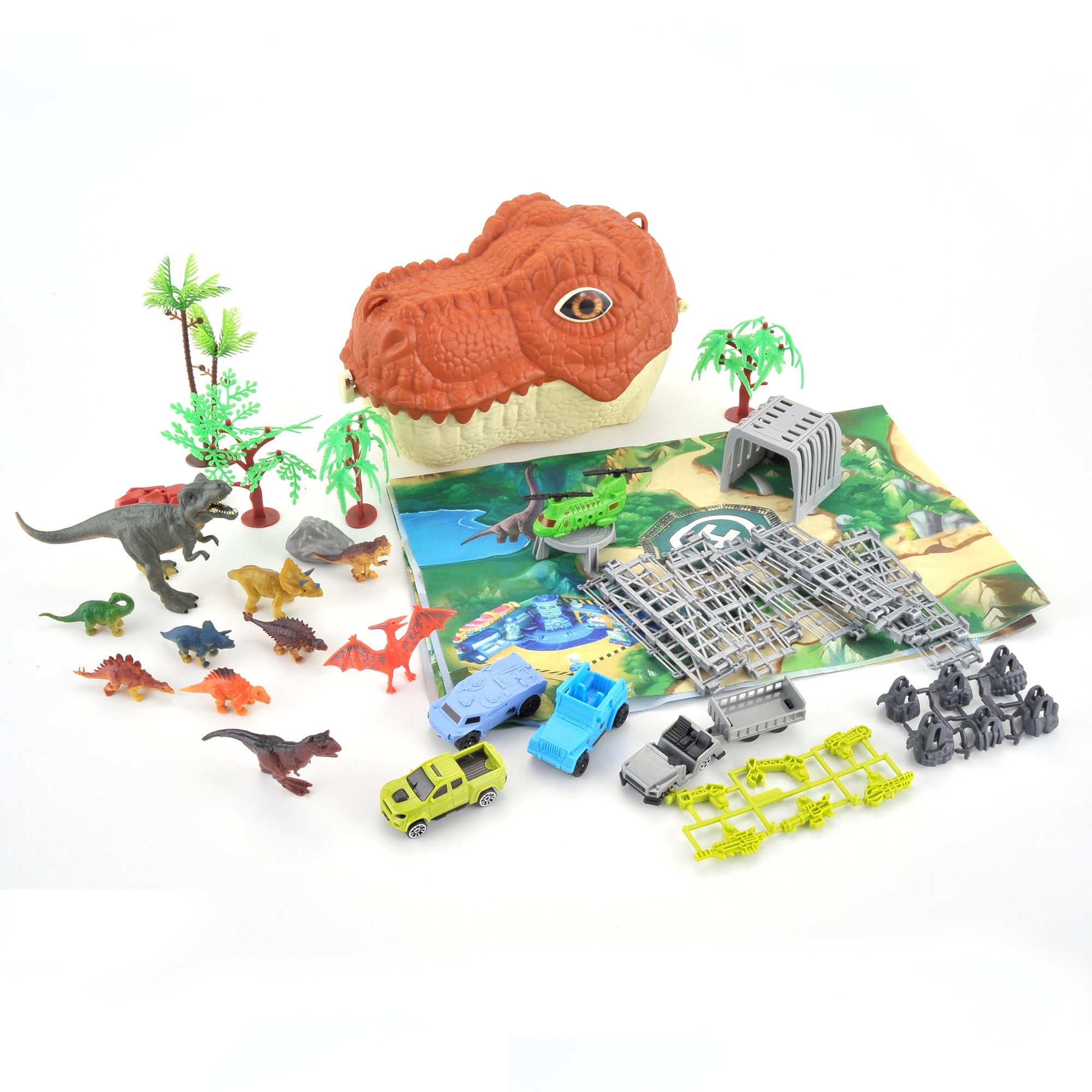 Military Dinosaur Toy Playset, 49 Pieces With Storage Case