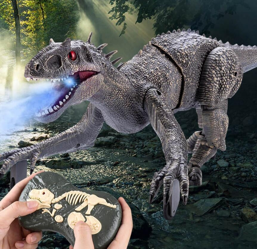 R/C Dino Jurassic Walking Roaring Tyrannosaurus Gray