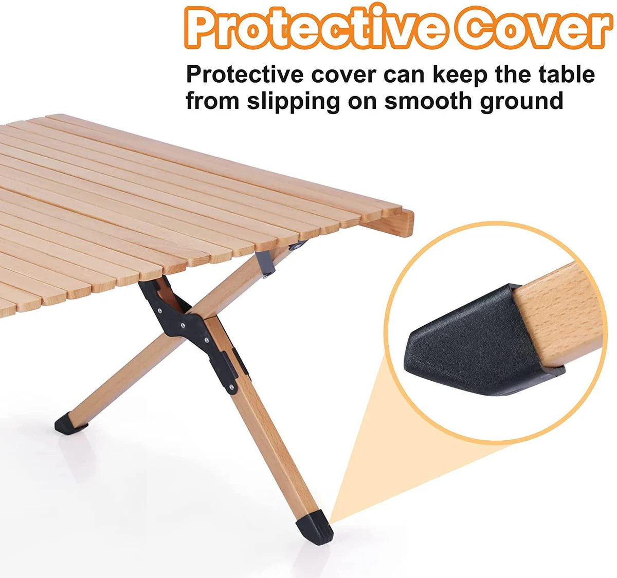 Folding Camping Roll Up Wooden Table Foldable Indoor Outdoor Low Height Portable Picnic Table