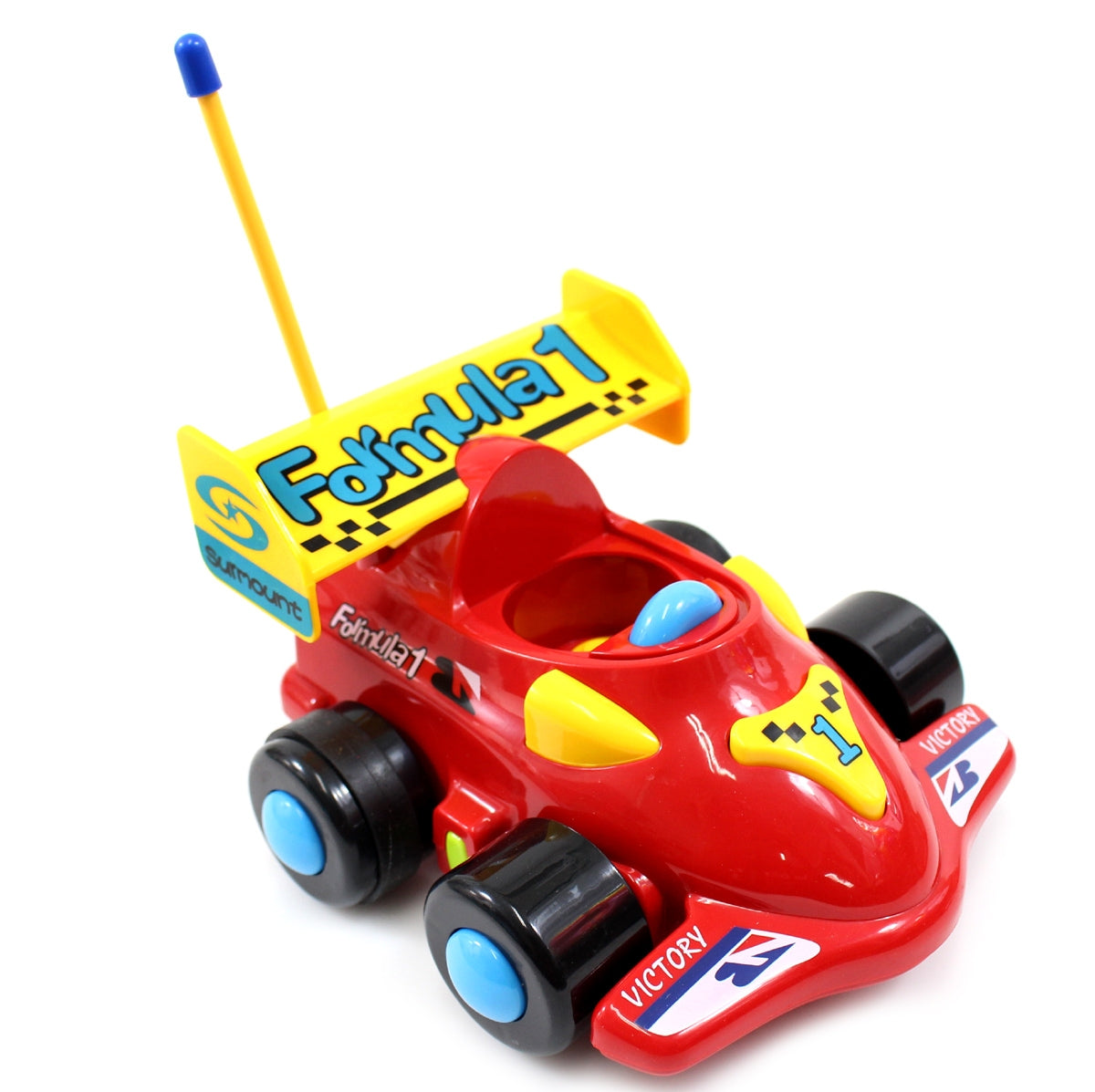 4" Cartoon RC Formula Race Car Remote Control Toy For Toddlers (Red)