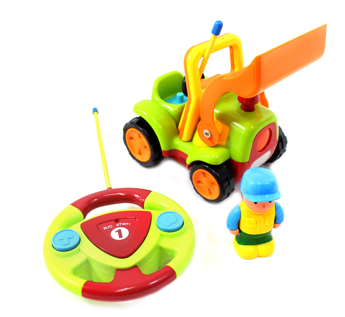 4" Cartoon RC Construction Truck Remote Control Toy For Toddlers (Green)