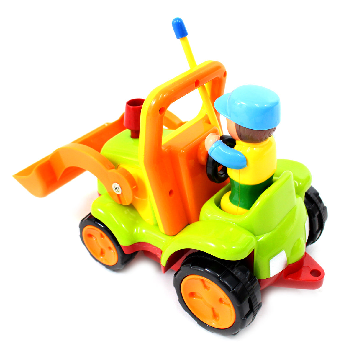 4" Cartoon RC Construction Truck Remote Control Toy For Toddlers (Green)