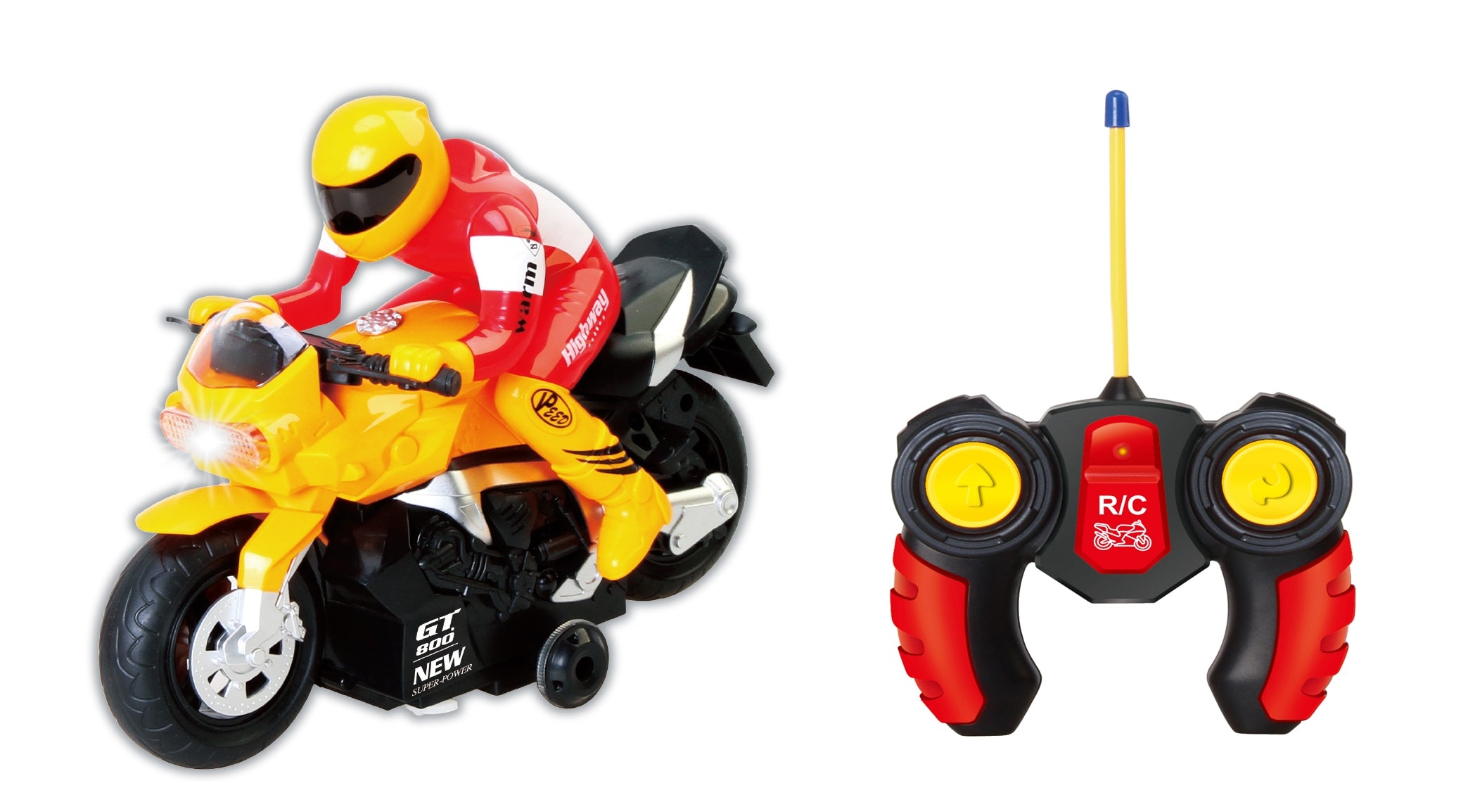 RC Motocycle Remote Control Toy (Yellow)