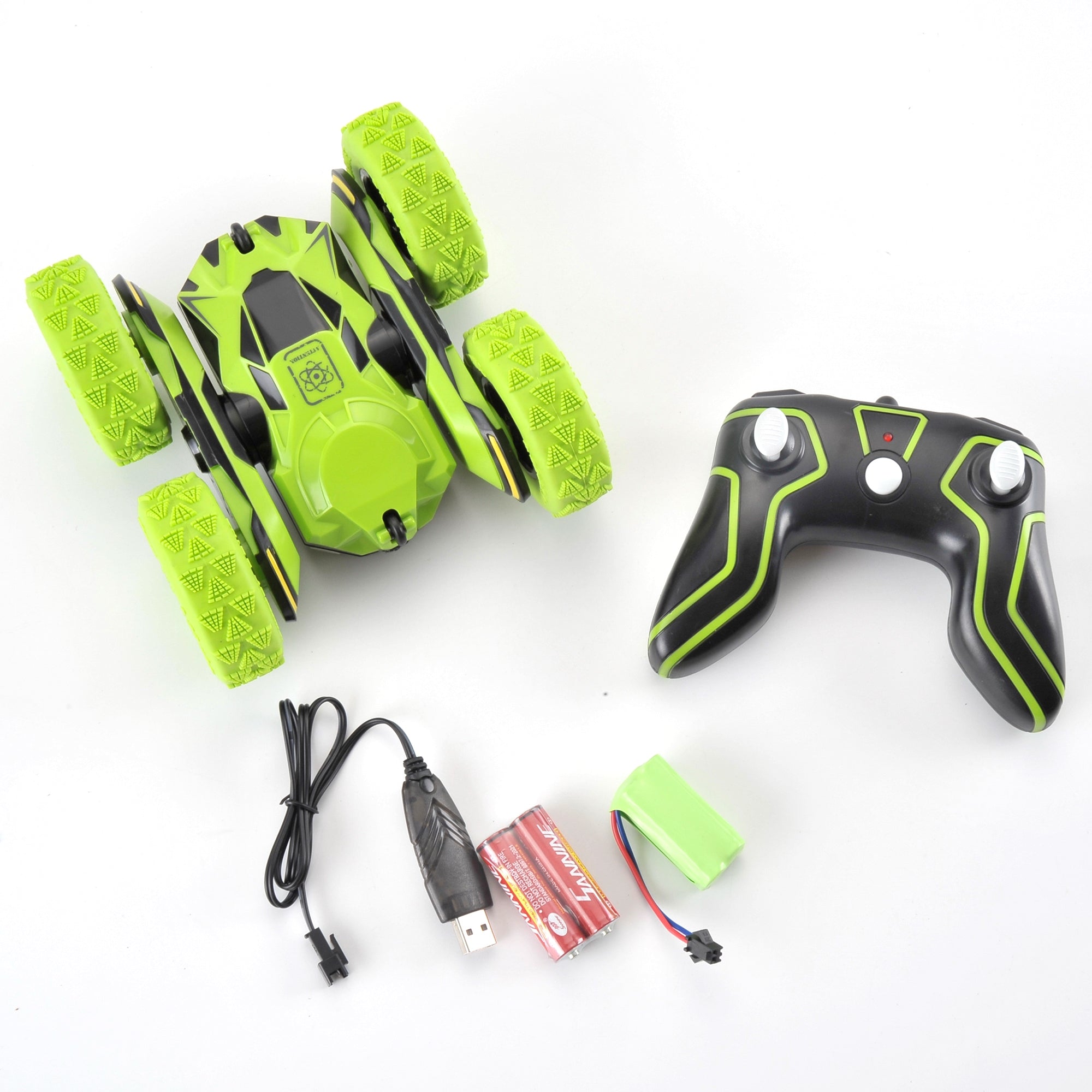 Remote Control Double Sided Stunt Car (Green)