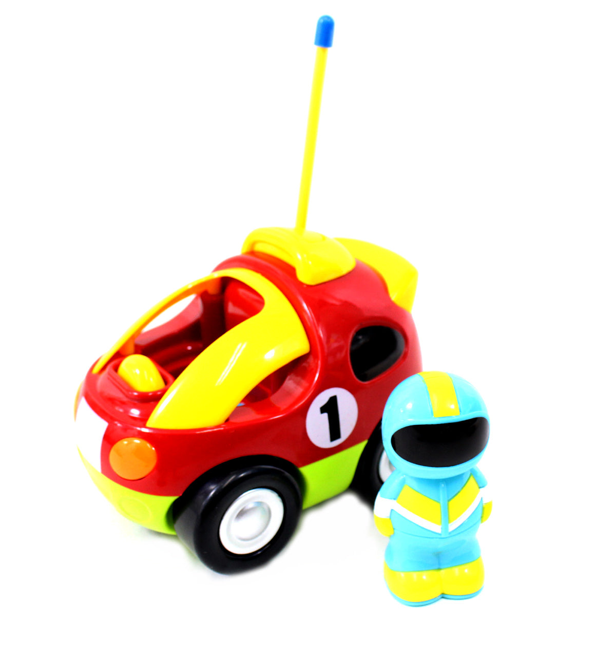 4" Cartoon R/C Race Car Remote Control Toy for Toddlers (Red)