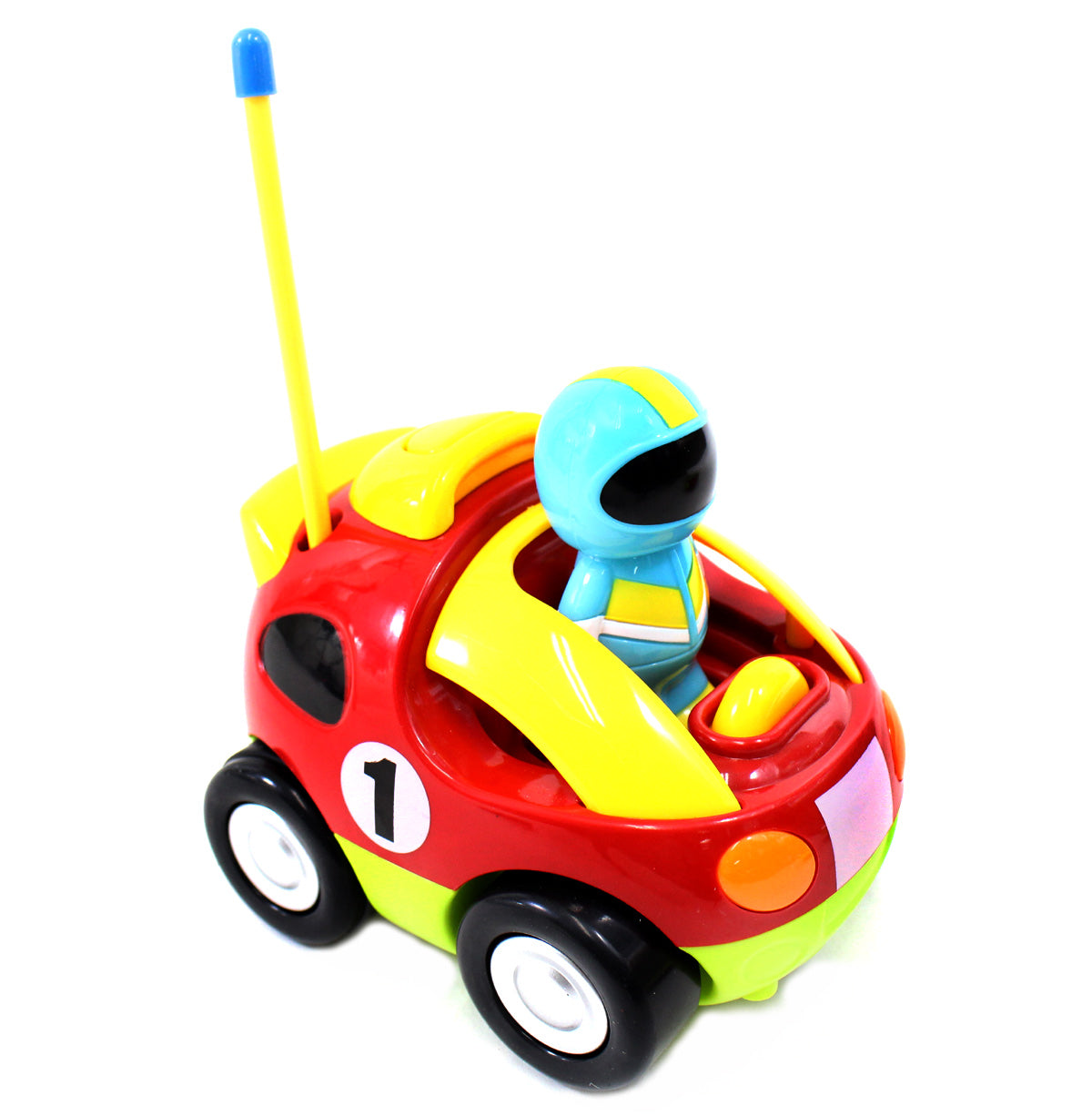 4" Cartoon R/C Race Car Remote Control Toy for Toddlers (Red)