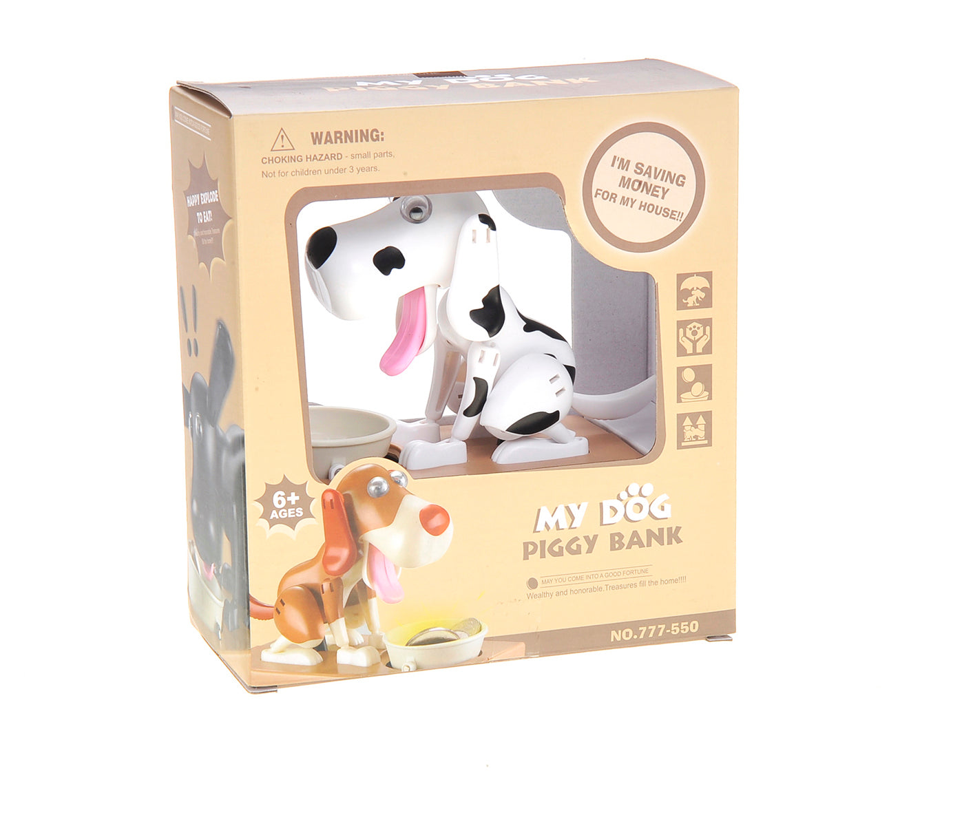 Dog Piggy Bank (Black White)