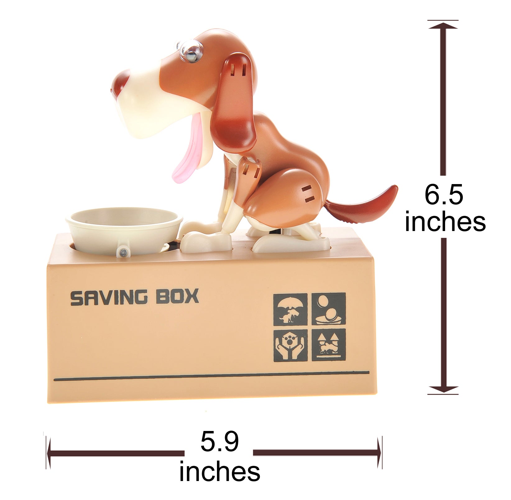 Dog Piggy Bank (White Brown)