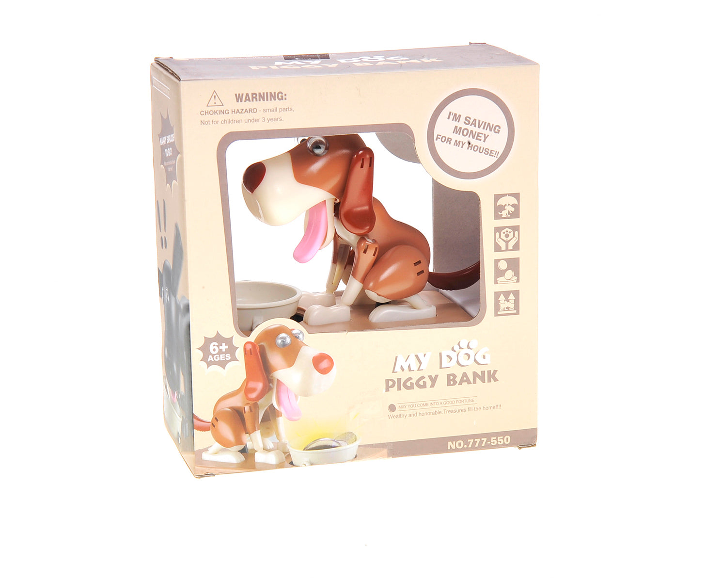 Dog Piggy Bank (White Brown)