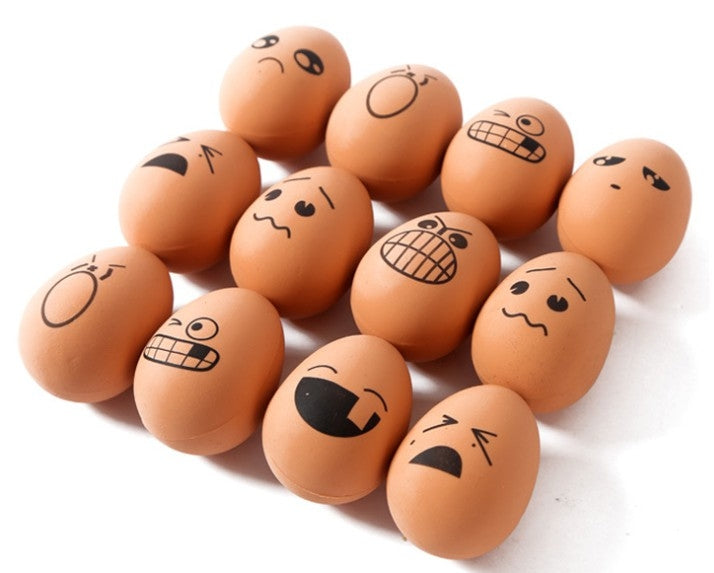 Rubber Bouncy Eggs With Funny Expressions (Pack Of 24 Eggs)