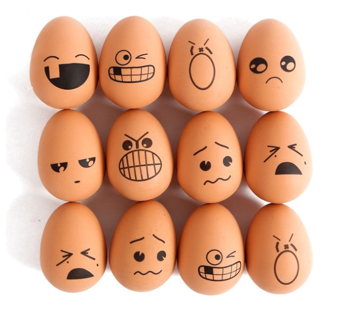 Rubber Bouncy Eggs With Funny Expressions (Pack Of 24 Eggs)