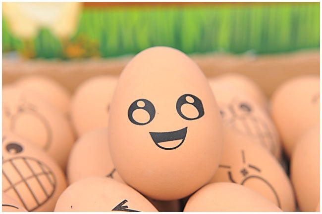 Rubber Bouncy Eggs With Funny Expressions (Pack Of 24 Eggs)