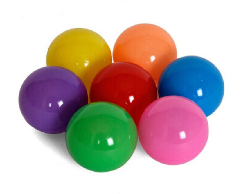 Non-Toxic "Phthalate Free" Crush Proof Play Balls 7 Color: Pink, Green, Purple, Red, Blue, Yellow, Orange, 100pc/pk