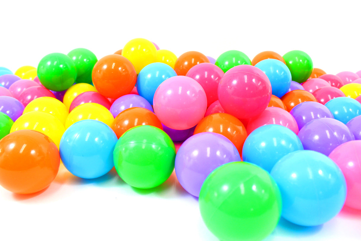 Non-Toxic "Phthalate Free" Crush Proof Play Balls 7 Color: Pink, Green, Purple, Red, Blue, Yellow, Orange, 100pc/pk