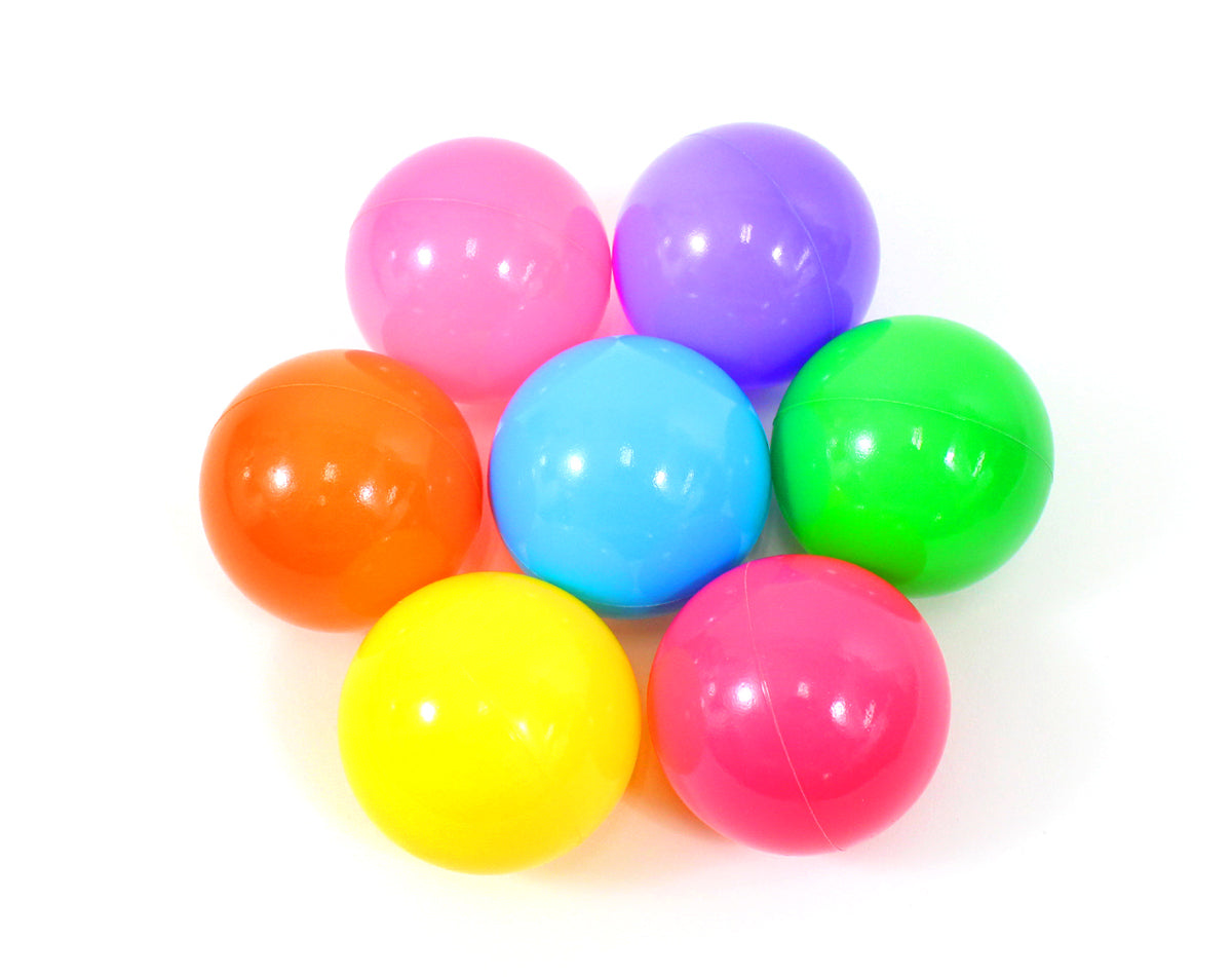 Non-Toxic "Phthalate Free" Crush Proof Play Balls 7 Color: Pink, Green, Purple, Red, Blue, Yellow, Orange, 100pc/pk