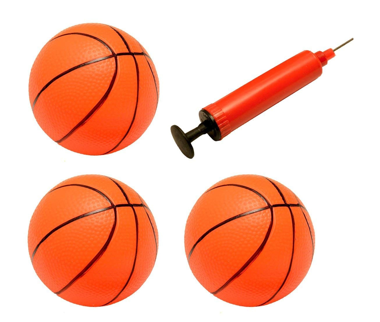 Pack Of 3 Inflatable Magic Shot Mini Hoop Basketballs With Pump