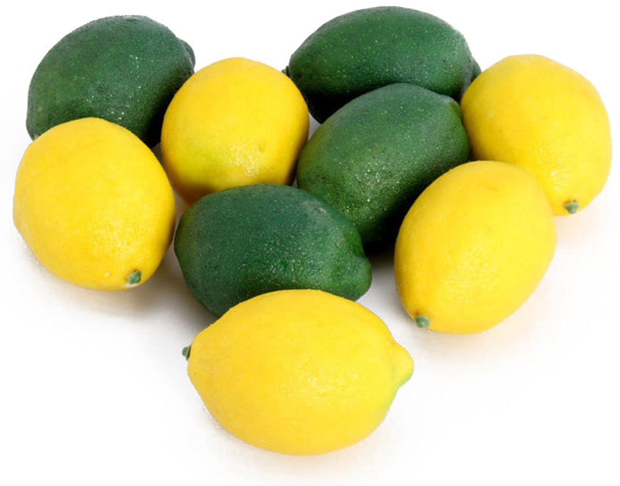 Yellow And Green Lifelike Fake Lemons