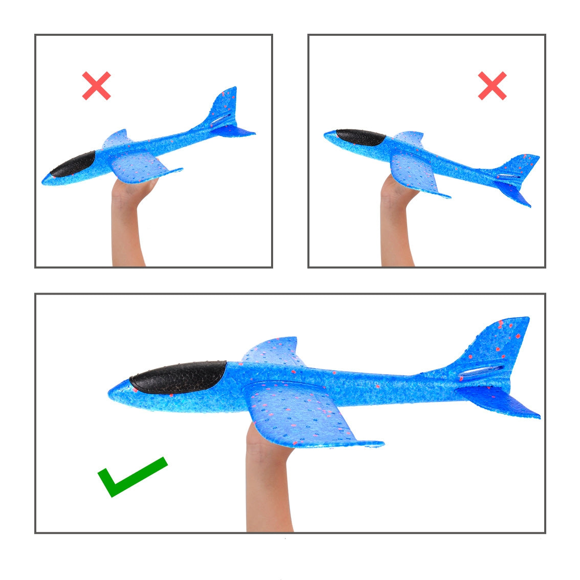 4 Pack Airplane Toys, 17.5" Large Throwing Foam Plane