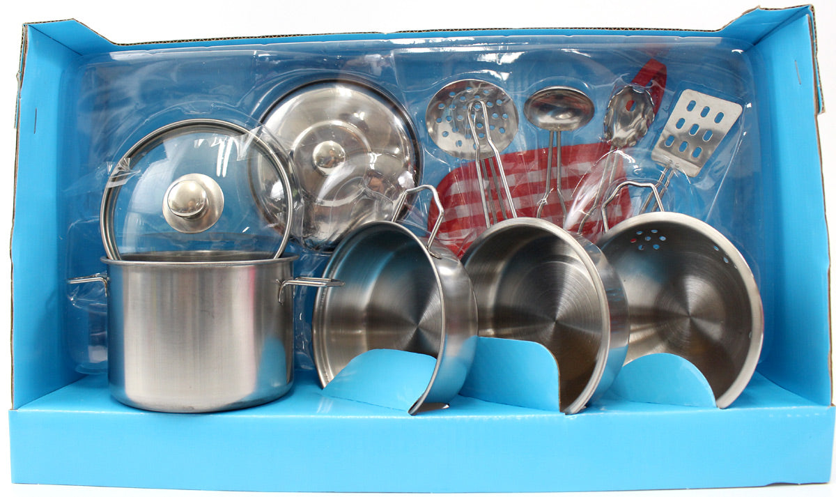 Metal Pots And Pans Kitchen Cookware Playset