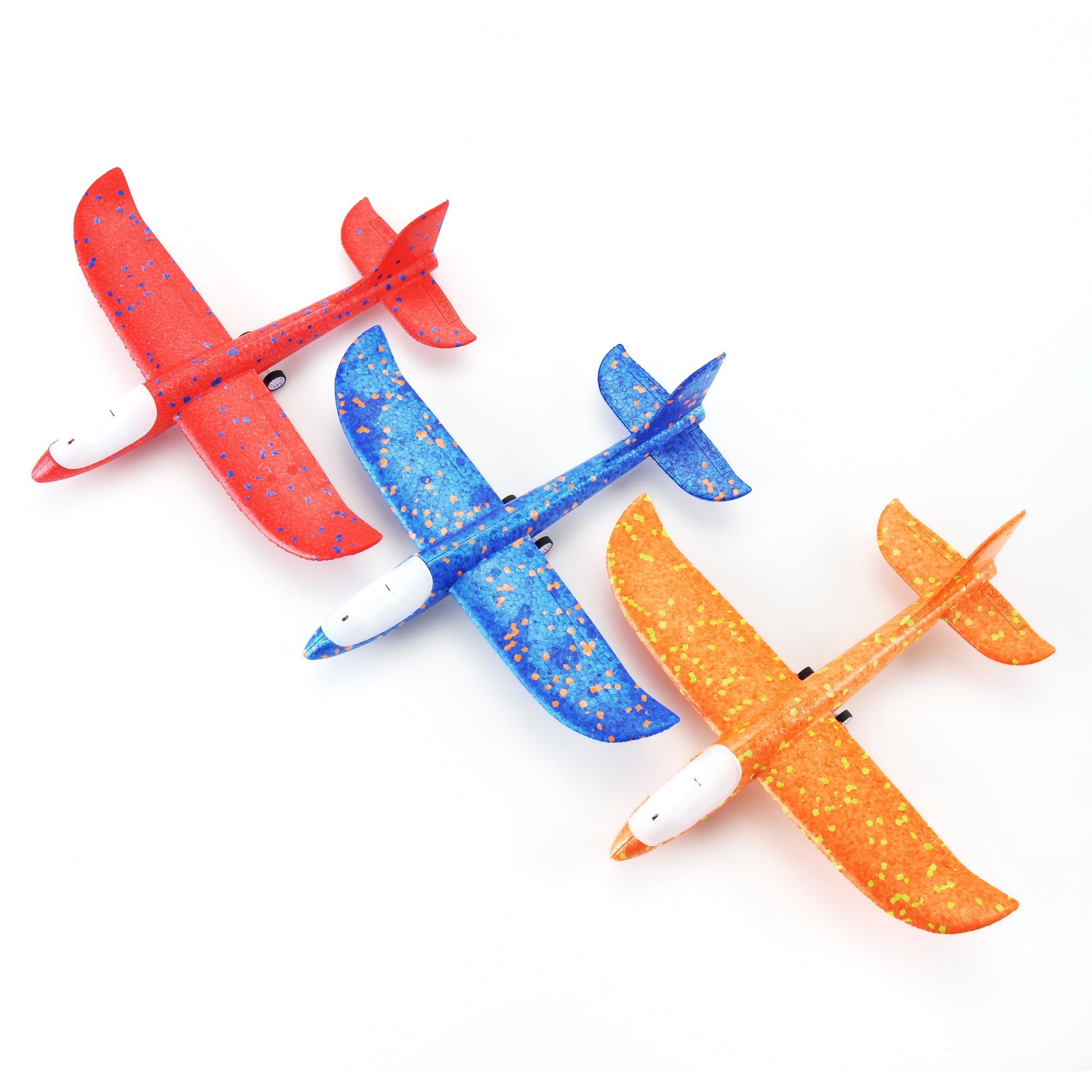 3 Pack Foam Airplane Launcher, 13.8" LED Foam Gliders