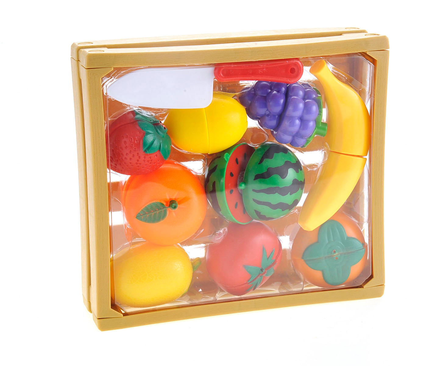 Kitchen Cutting Fruits Crate Pretend Food Playset