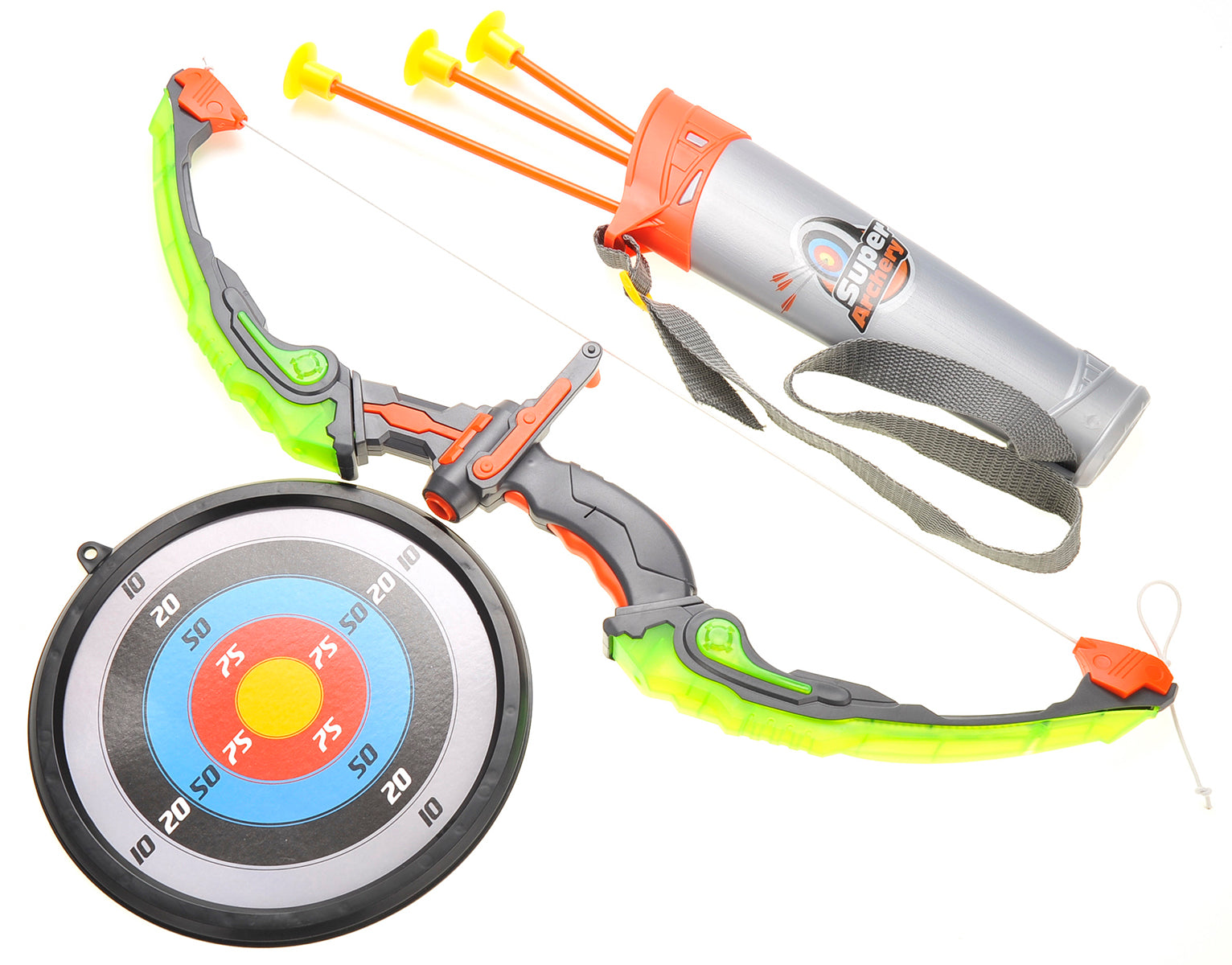 Bow And Arrow Playset With Quiver And Target (Green)