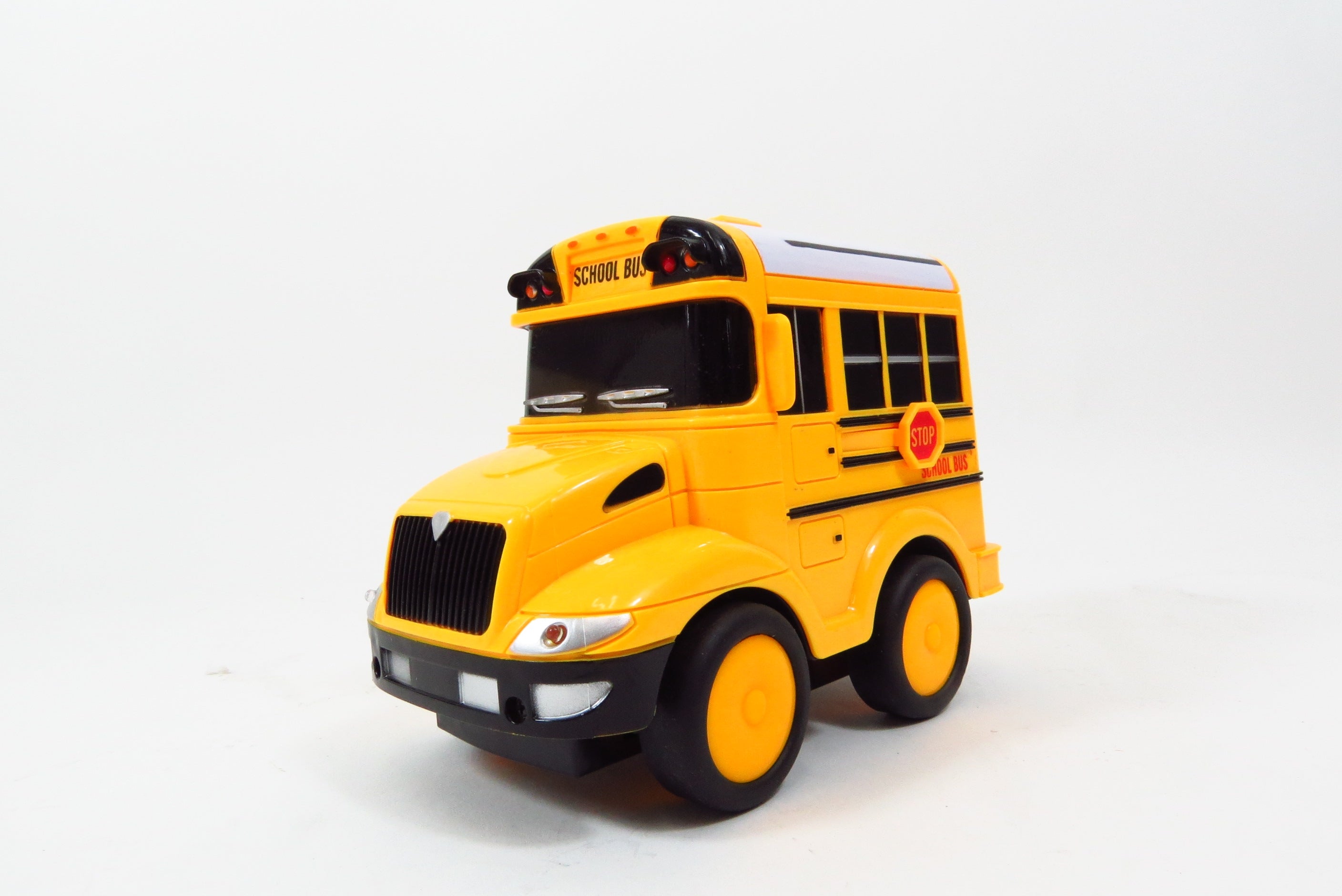 School Bus RC Toy Car For Kids With Steering Wheel Remote, Lights and Sounds