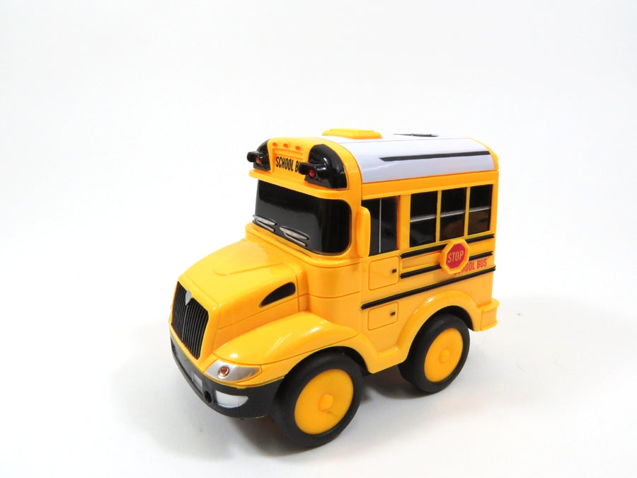 School Bus RC Toy Car For Kids With Steering Wheel Remote, Lights and Sounds