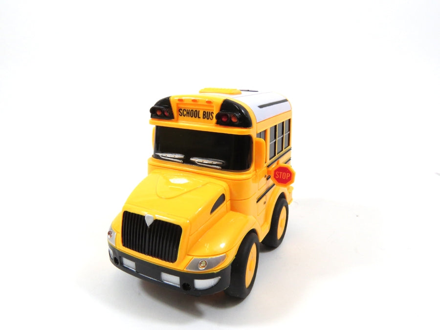 School Bus RC Toy Car For Kids With Steering Wheel Remote, Lights and Sounds