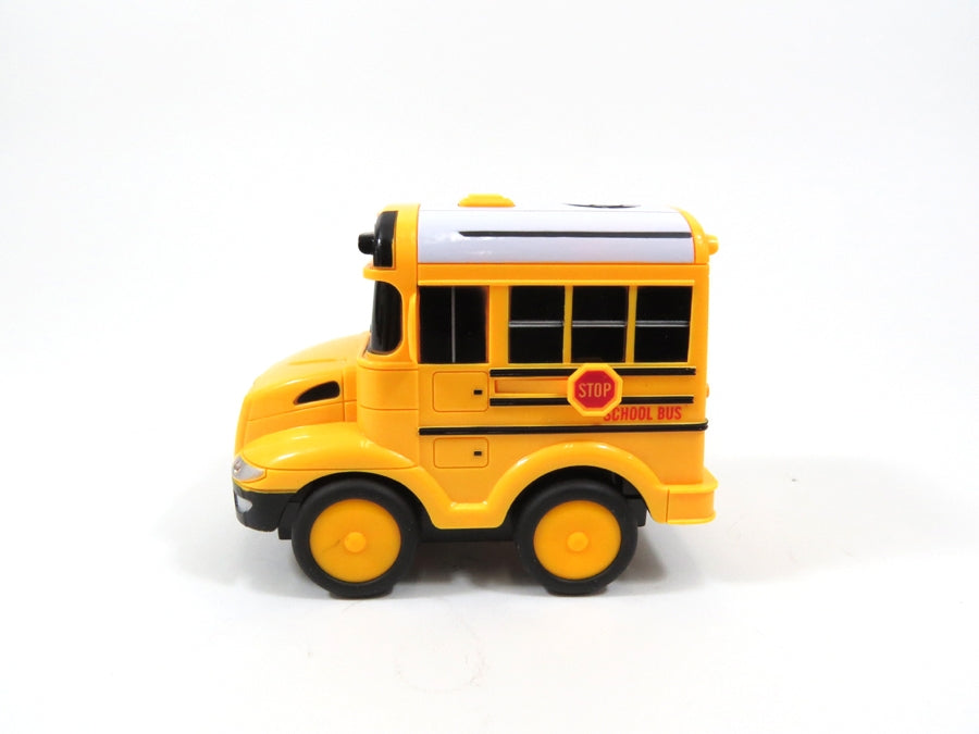 School Bus RC Toy Car For Kids With Steering Wheel Remote, Lights and Sounds